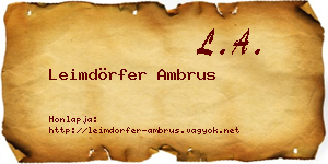Leimdörfer Ambrus névjegykártya